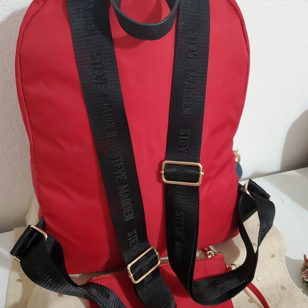 STEVE MADDEN RED MINI FORCE WOMEN'S TRAVEL BACK PACK BAG - Picture 8 of 12